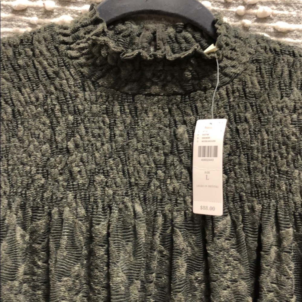 Anthropologie blouse L NWT olive green